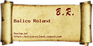 Balics Roland névjegykártya